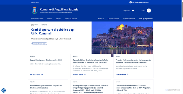 Security scan screenshot of https://www.comune.anguillara-sabazia.roma.it