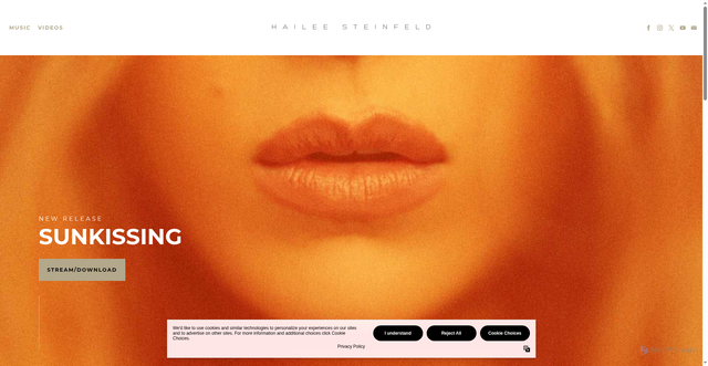 Security scan screenshot of https://www.haileesteinfeldofficial.com/