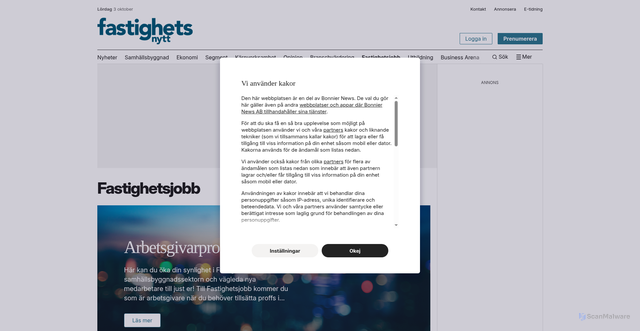 Security scan screenshot of https://fastighetsrekrytering.se