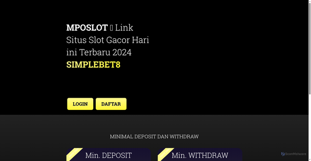 Security scan screenshot of https://mposlot-simplebet8.pages.dev/
