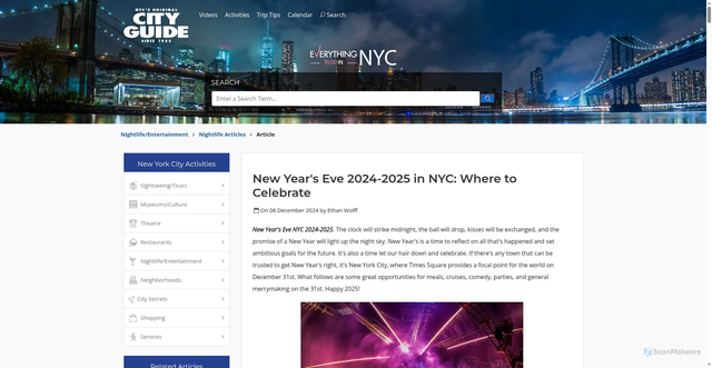 Security scan screenshot of https://www.cityguideny.com/article/new-years-eve-nyc