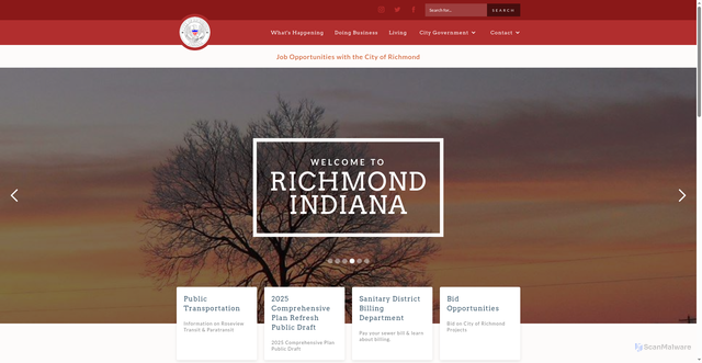 Security scan screenshot of https://www.richmondindiana.gov/