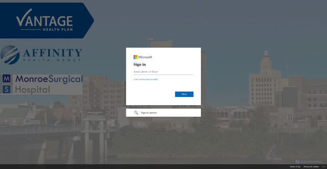 Security scan screenshot of https://vhpla-my.sharepoint.com