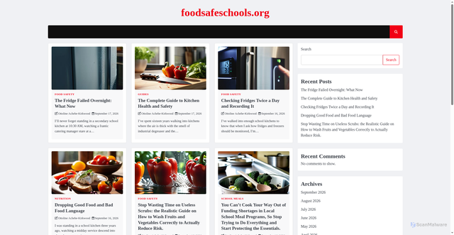 Security scan screenshot of https://foodsafeschools.org