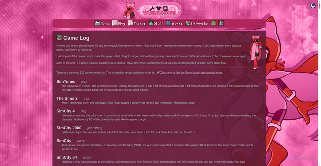 Security scan screenshot of https://luigiblood.neocities.org/gamelog