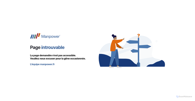 Security scan screenshot of https://manpower.fr