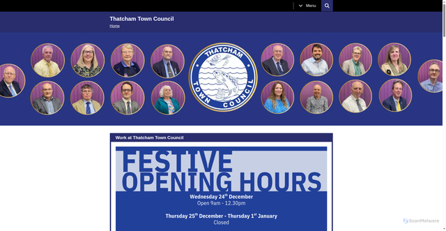 Security scan screenshot of http://thatchamtowncouncil.gov.uk/