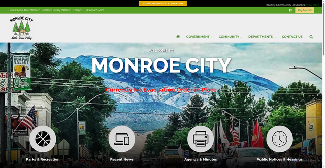 Security scan screenshot of https://monroeut.gov/