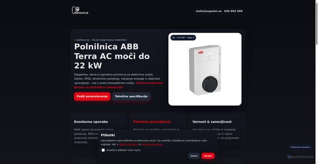 Security scan screenshot of https://napolni.se