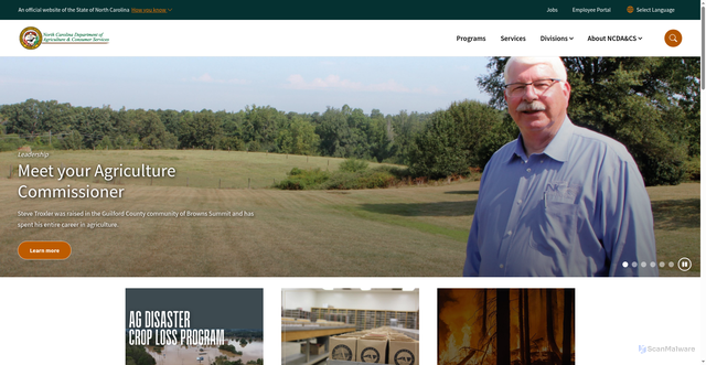 Security scan screenshot of https://www.ncagr.gov/