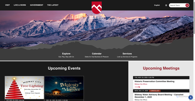 Security scan screenshot of https://www.midwaycityut.gov/
