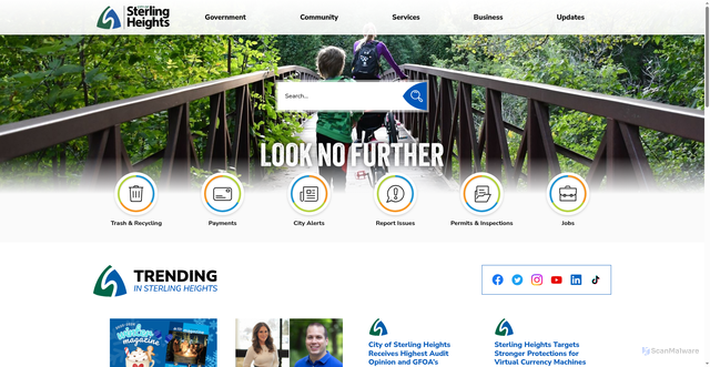 Security scan screenshot of https://www.sterlingheights.gov/