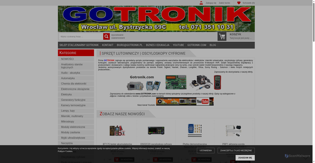 Security scan screenshot of https://www.gotronik.pl