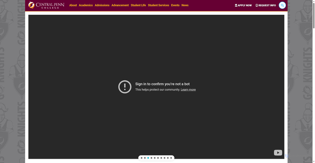 Security scan screenshot of https://www.centralpenn.edu/