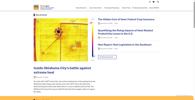 Security scan screenshot of https://heat.gov/