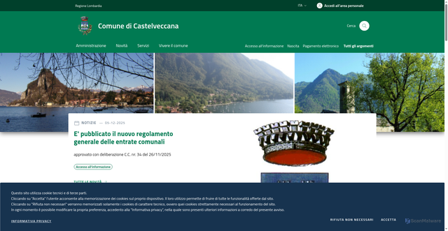 Security scan screenshot of https://www.comune.castelveccana.va.it/