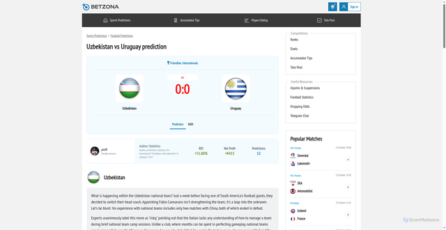 Security scan screenshot of https://betzona.ru/en/uzbekistan-urugvay-prognoz-1760290572.html