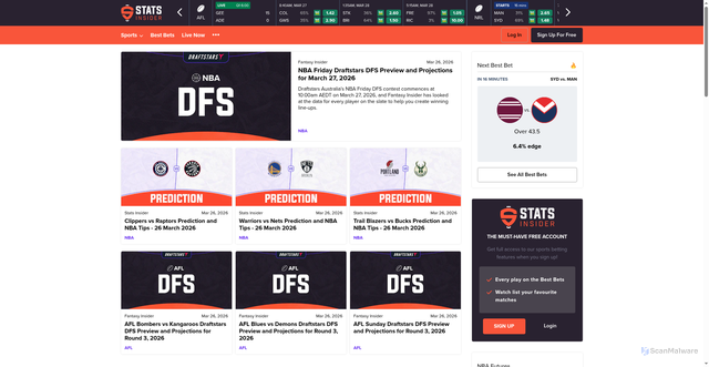 Security scan screenshot of https://statsinsider.com.au