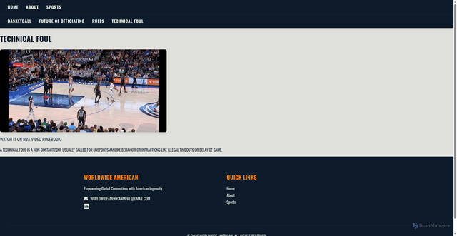 Security scan screenshot of https://www.worldwideamerican.net/sports/basketball/future-of-officiating/rules/technical-foul