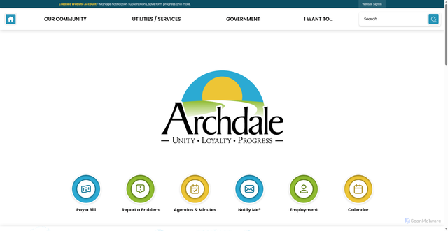 Security scan screenshot of https://archdale-nc.gov/
