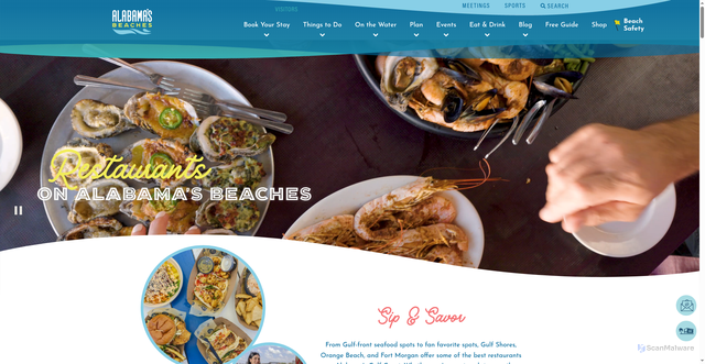 Security scan screenshot of https://www.gulfshores.com/restaurants/