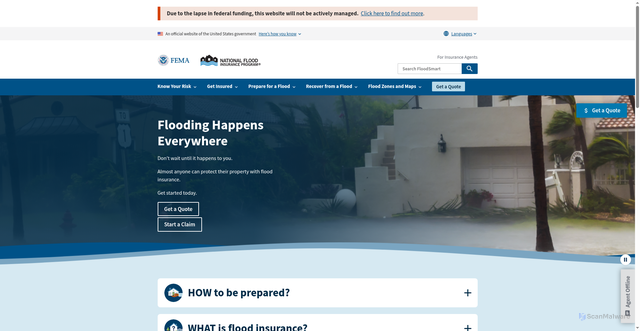 Security scan screenshot of https://www.floodsmart.gov/