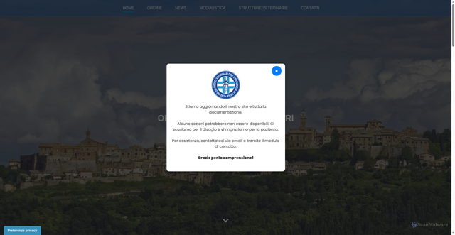 Security scan screenshot of https://www.veterinarisiena.it