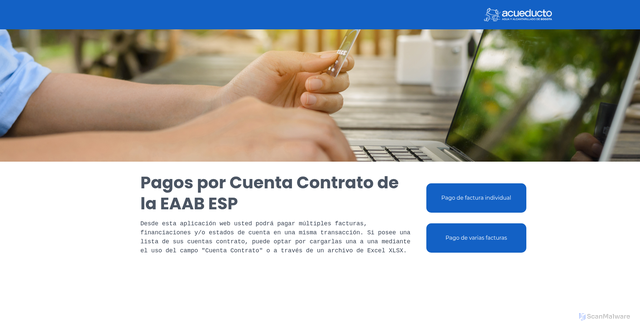 Security scan screenshot of https://pagosacueducto.com/