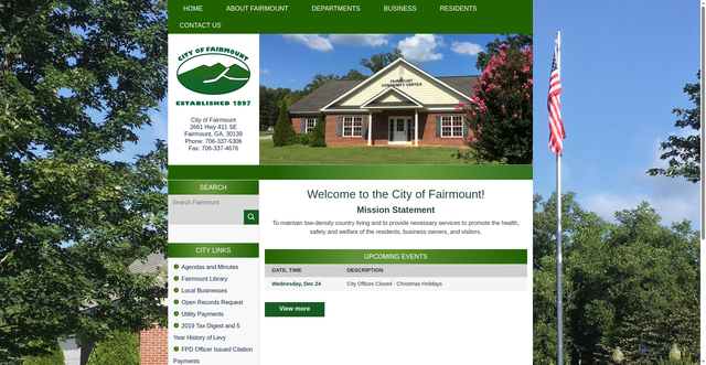 Security scan screenshot of https://fairmountga.gov/