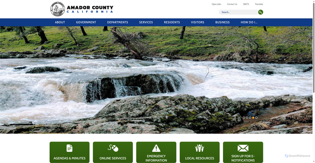 Security scan screenshot of https://www.amadorcounty.gov/