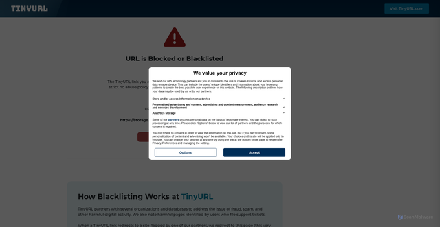 Security scan screenshot of https://tinyurl.com/3t7vp9ny