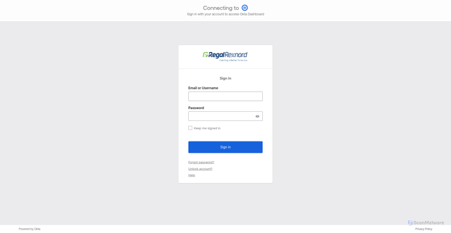 Security scan screenshot of https://auth.regalbeloit.com