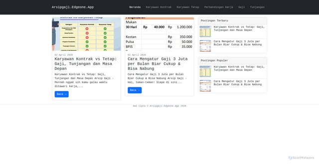 Security scan screenshot of https://arsipgaji-8u0sybl4ur.edgeone.app/