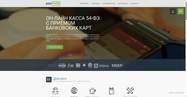 Security scan screenshot of https://paymob.ru