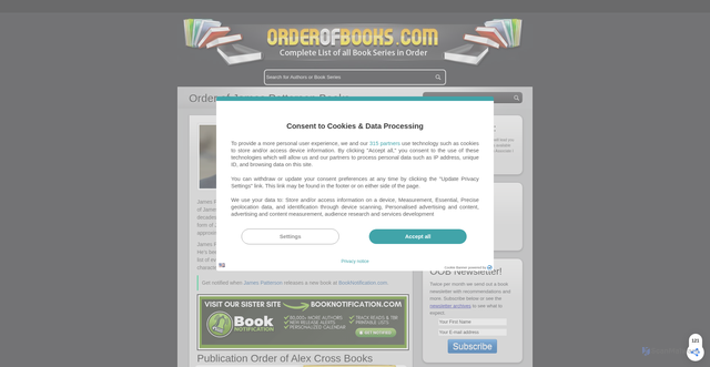 Security scan screenshot of https://www.orderofbooks.com/authors/james-patterson/