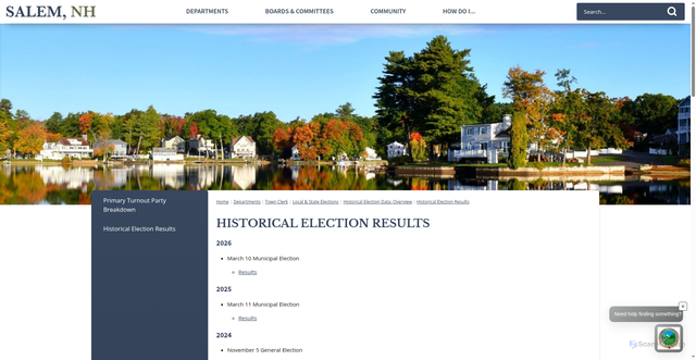 Security scan screenshot of https://www.salemnh.gov/1103/Historical-Election-Results