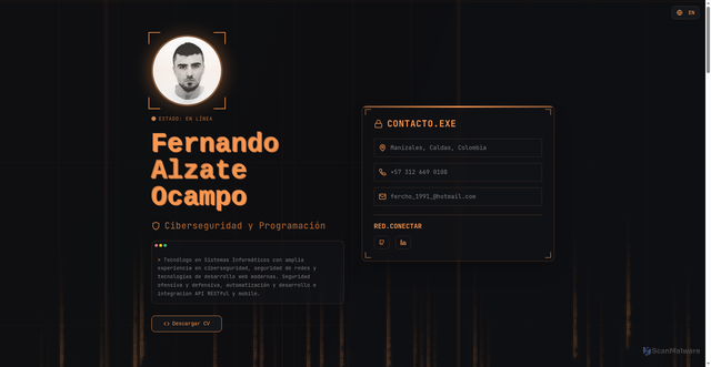 Security scan screenshot of https://fernandoalzateocampo.com/