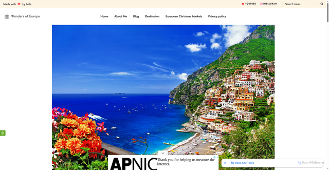 Security scan screenshot of https://wonders-of-europe.com/destination/italy/