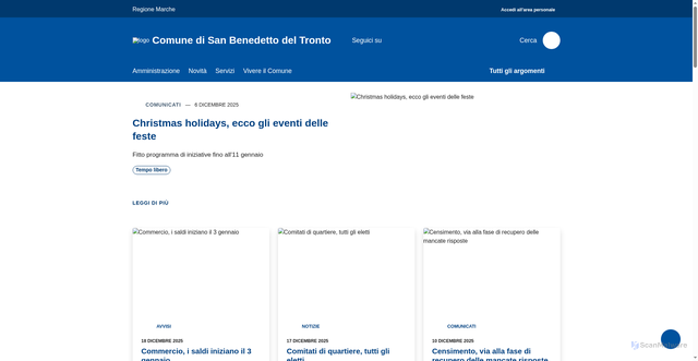 Security scan screenshot of https://www.comune.sanbenedettodeltronto.ap.it/it