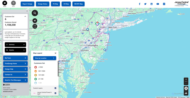 Security scan screenshot of https://outages-nj.firstenergycorp.com/