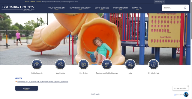 Security scan screenshot of https://columbiacountyga.gov/