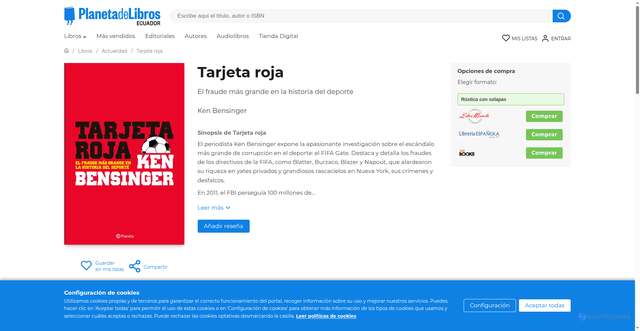 Security scan screenshot of https://www.planetadelibros.com.ec/libro-tarjeta-roja/314336
