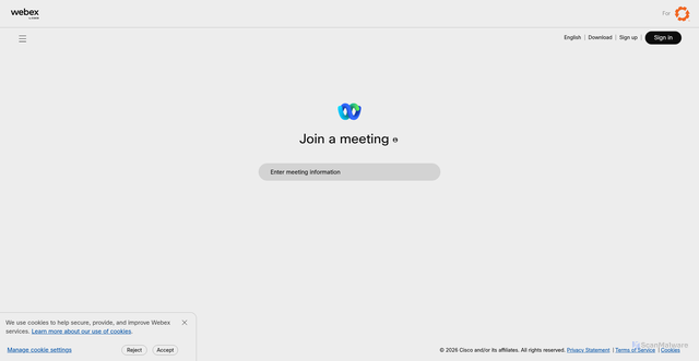 Security scan screenshot of https://equipmentshare.webex.com