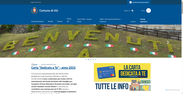Security scan screenshot of https://www.comune.viu.to.it/