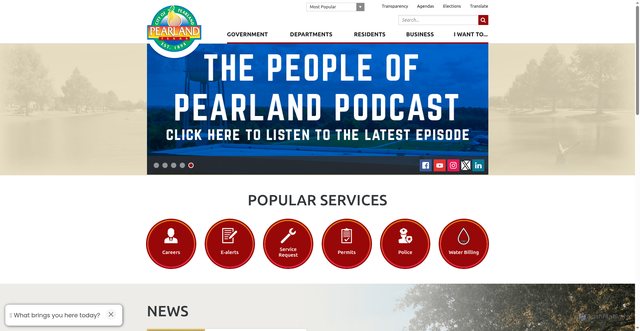 Security scan screenshot of https://www.pearlandtx.gov/