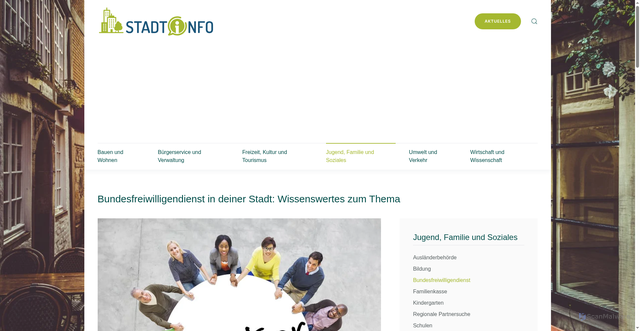 Security scan screenshot of https://www.stadt.info/bundesfreiwilligendienst/