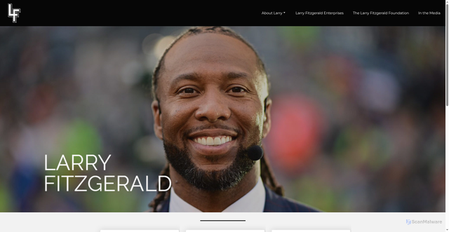 Security scan screenshot of https://larryfitzgerald.com/