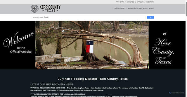 Security scan screenshot of https://kerrcountytx.gov/