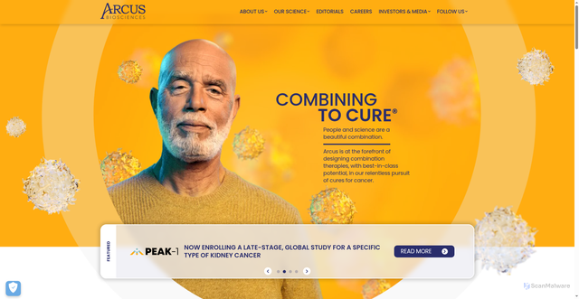 Security scan screenshot of https://arcusbio.com