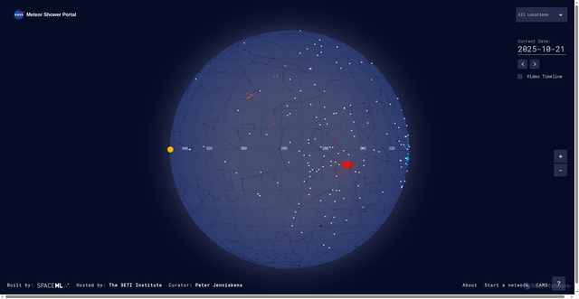 Security scan screenshot of https://meteorshowers.seti.org/